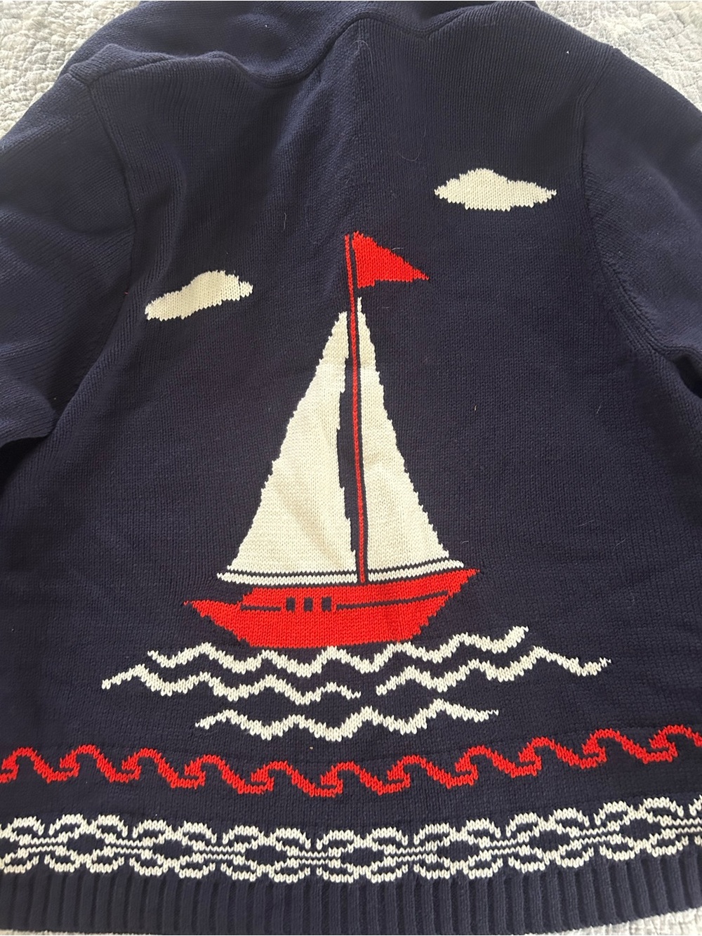Marled the Great Sailboat Cardigan - Navy size medium - Picture 5 of 6